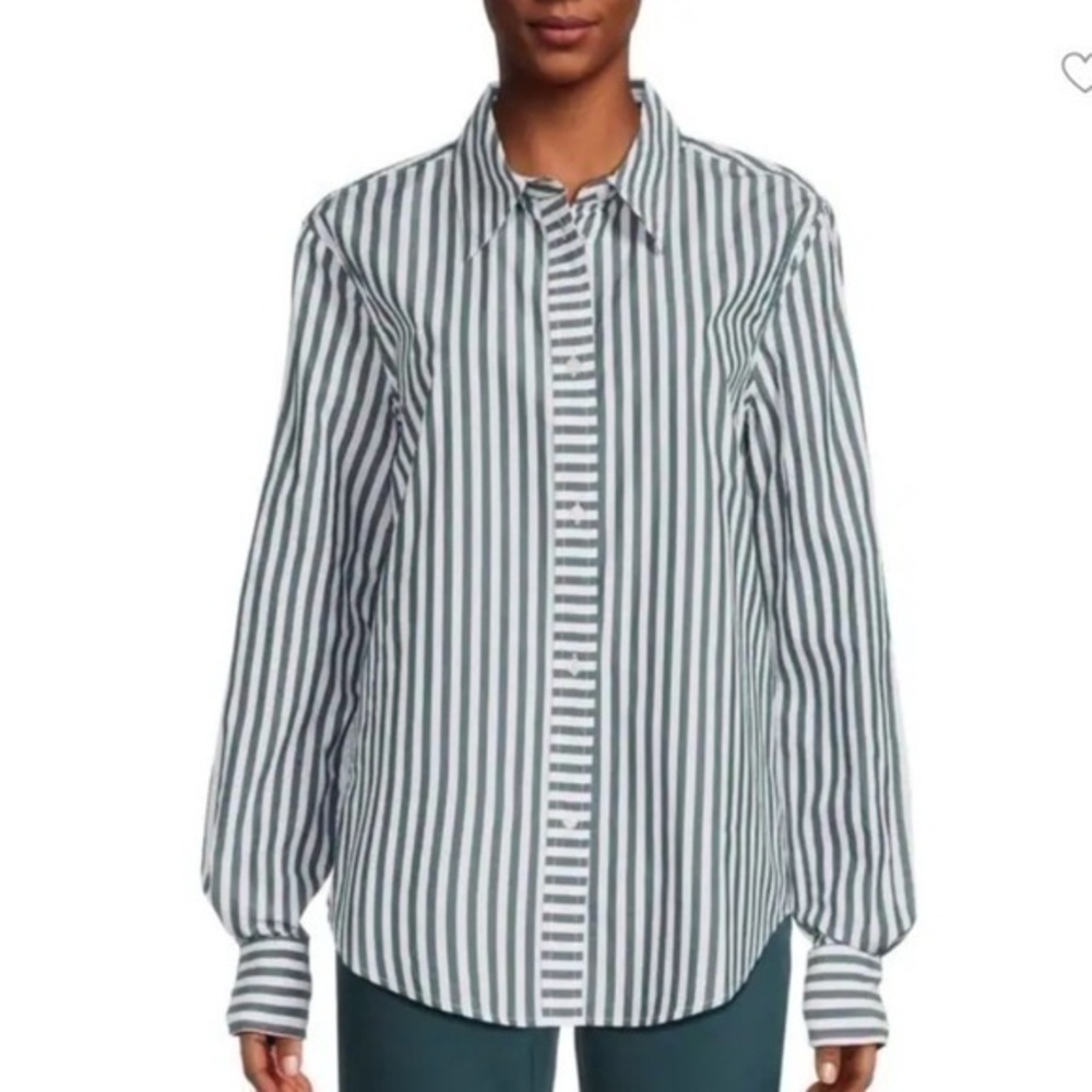 SOLID & STRIPED Lauren Stripe Button Down Shirt Size Medium